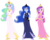Size: 3750x3000 | Tagged: safe, artist:rebelprincess59, dean cadance, princess cadance, princess celestia, princess luna, principal celestia, vice principal luna, human, equestria girls, g4, clothes, dress, female, hands behind back, high res, humanized, multicolored hair, pink dress, simple background, transparent background, trio, trio female, vector, white dress