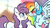 Size: 1024x576 | Tagged: safe, artist:suenden-hund, rainbow dash, rarity, g4, blushing, grin