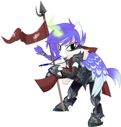 Size: 1280x1334 | Tagged: safe, artist:wicklesmack, oc, oc only, oc:wickle smack, alicorn, pony, armor, solo, spear, weapon