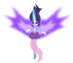 Size: 8130x7000 | Tagged: safe, artist:mixiepie, twilight sparkle, equestria girls, g4, my little pony equestria girls: friendship games, absurd resolution, alternate universe, artificial wings, augmented, clothes, daydream shimmer, daydream sparkle, daydream-ified, dream sparkle, dress, female, gloves, horn, magic, magic wings, necklace, pendant, role reversal, simple background, solo, transparent background, twilight sparkle (alicorn), wings