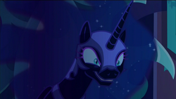 Size: 1920x1080 | Tagged: safe, screencap, nightmare moon, g4, the cutie re-mark, evil smile, nightmare takeover timeline, now that's something i would like to see