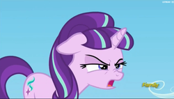 Size: 1885x1071 | Tagged: safe, screencap, starlight glimmer, g4, the cutie re-mark, angry, discovery family logo, ears back, female, frown, glare, nose wrinkle, open mouth, s5 starlight, solo