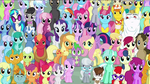 Size: 1920x1080 | Tagged: safe, screencap, aloe, amethyst star, apple bloom, applejack, berry punch, berryshine, big macintosh, bon bon, bulk biceps, carrot cake, carrot top, cheerilee, cloudchaser, cup cake, daisy, derpy hooves, diamond tiara, dj pon-3, doctor whooves, flitter, flower wishes, fluttershy, golden harvest, granny smith, lemon hearts, lily, lily valley, linky, lotus blossom, lyra heartstrings, mayor mare, minuette, octavia melody, pinkie pie, pipsqueak, pokey pierce, pound cake, pumpkin cake, rainbow dash, rarity, roseluck, sassaflash, scootaloo, sea swirl, seafoam, shoeshine, silver spoon, snails, snips, sparkler, spike, spring melody, sprinkle medley, starlight glimmer, sunshower raindrops, sweetie belle, sweetie drops, thunderlane, time turner, twilight sparkle, twinkleshine, twist, vinyl scratch, alicorn, dragon, earth pony, pegasus, pony, unicorn, g4, season 5, the cutie re-mark, adaisable, adorabloom, adorabon, apple bloom's bow, apple siblings, apple sisters, applejack's hat, baby, baby pony, background six, belle sisters, berrybetes, bow, bowtie, braid, brother and sister, c:, cake family, carrotbetes, cheeribetes, colt, cowboy hat, cute, cute cake, cute six, cutealoo, cutechaser, cutie mark crusaders, dashabetes, derp, derpabetes, diamondbetes, diapinkes, diasnails, diasnips, diasweetes, doctorbetes, ear piercing, earring, everypony, everypony at s5's finale, female, filly, flitterbetes, flower trio, foal, friends are always there for you, glasses, glimmerbetes, grin, group photo, hair bow, happy ending, hat, implied doctorrose, jackabetes, jewelry, lilybetes, looking at you, lyrabetes, male, mane seven, mane six, mare, mayorable, minubetes, piercing, ponies standing next to each other, poundabetes, pumpkinbetes, raribetes, rosabetes, s5 starlight, shyabetes, siblings, silverbetes, sisters, smiling, smiling at you, spa twins, spikabetes, squeakabetes, stallion, sunglasses, tavibetes, tiara, twiabetes, twilight sparkle (alicorn), twistabetes, vinylbetes, wall of tags, wingless spike