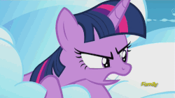 Size: 500x281 | Tagged: safe, screencap, spike, twilight sparkle, alicorn, pony, g4, the cutie re-mark, animated, binoculars, cloud, discovery family, discovery family logo, female, magic, mare, pointing, surprised, tapping, twilight sparkle (alicorn)