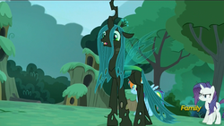 Size: 1920x1080 | Tagged: safe, screencap, queen chrysalis, changeling, changeling queen, g4, the cutie re-mark, alternate timeline, chrysalis resistance timeline, discovery family logo, female