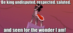 Size: 848x381 | Tagged: safe, edit, edited screencap, screencap, king sombra, pony, unicorn, g4, the crystal empire, the cutie re-mark, bad end, be prepared, crystal war timeline, disney, evil grin, grin, image macro, male, meme, scar (the lion king), smiling, solo, song reference, stallion, the lion king