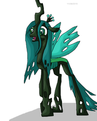 Size: 1322x1653 | Tagged: safe, artist:mojo1985, queen chrysalis, changeling, changeling queen, g4, the cutie re-mark, alternate timeline, chrysalis resistance timeline, crown, female, jewelry, regalia, solo