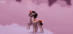 Size: 837x388 | Tagged: safe, screencap, king sombra, pony, unicorn, g4, the cutie re-mark, alternate timeline, crystal war timeline, looking up, male, raised hoof, solo, stallion
