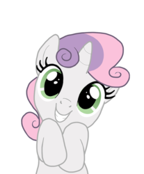 Size: 896x1080 | Tagged: safe, artist:xxchibirukiaxx, sweetie belle, g4, female, looking at you, on back, simple background, solo