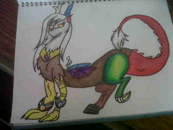 Size: 640x480 | Tagged: safe, artist:inquisidoras, discord, g4, eris, rule 63, traditional art