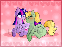 Size: 2029x1531 | Tagged: safe, artist:woogiegirl, twilight sparkle, alicorn, earth pony, pony, spiders and magic: rise of spider-mane, g4, crossover, crossover shipping, female, gwen stacy, lesbian, male, ponified, shipping, spider-gwen, spider-man, spiders and magic iv: the fall of spider-mane, twigwen, twilight sparkle (alicorn), watermark