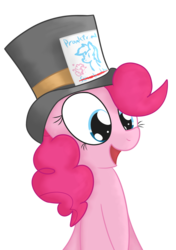 Size: 1192x1693 | Tagged: safe, artist:mr-degration, pinkie pie, g4, female, hat, picture, simple background, solo, transparent background