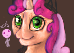 Size: 2100x1500 | Tagged: safe, artist:colorfulworks, sweetie belle, g4, female, nightmare fuel, solo, wip