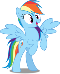 Size: 4107x5000 | Tagged: safe, artist:dashiesparkle, artist:hawk9mm, rainbow dash, pegasus, pony, g4, trade ya!, .svg available, absurd resolution, bipedal, female, inkscape, mare, open mouth, ponyscape, raised hoof, simple background, solo, transparent background, vector