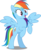 Size: 4107x5000 | Tagged: safe, artist:dashiesparkle, artist:hawk9mm, rainbow dash, pegasus, pony, g4, my little pony: friendship is magic, trade ya!, .svg available, absurd resolution, bipedal, female, inkscape, mare, open mouth, ponyscape, raised hoof, simple background, solo, transparent background, vector