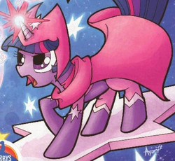 Size: 417x383 | Tagged: safe, idw, twilight sparkle, g4, spoiler:comic, clothes, costume, female, outfit catalog, solo, superhero