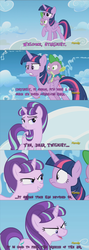 Size: 1000x2813 | Tagged: safe, spike, starlight glimmer, twilight sparkle, alicorn, pony, g4, the cutie re-mark, comic, female, karmaflow, mare, twilight sparkle (alicorn)