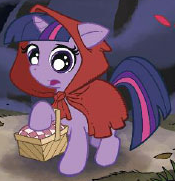 Size: 175x181 | Tagged: safe, idw, twilight sparkle, g4, spoiler:comic, clothes, cosplay, costume, female, little red riding hood, outfit catalog, solo