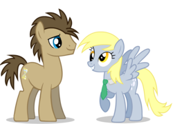 Size: 1476x1065 | Tagged: safe, artist:foxxarius, derpy hooves, doctor whooves, time turner, earth pony, pony, g4, accessory swap, male, necktie, simple background, stallion, transparent background, vector