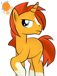 Size: 960x1280 | Tagged: safe, artist:berrypunchrules, sunburst, pony, unicorn, g4, the cutie re-mark, backwards cutie mark, blaze (coat marking), coat markings, facial markings, male, older, raised hoof, simple background, socks (coat markings), solo, stallion, white background