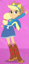 Size: 304x674 | Tagged: safe, screencap, applejack, equestria girls, g4, boots, clothes, cowboy hat, denim skirt, female, hat, outfit catalog, skirt, solo, stetson, sweater, wondercolts