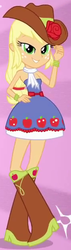 Size: 178x630 | Tagged: safe, screencap, applejack, equestria girls, g4, my little pony equestria girls, boots, bracelet, clothes, cowboy boots, cowboy hat, dress, fall formal outfits, female, hat, jewelry, outfit catalog, shoes, solo
