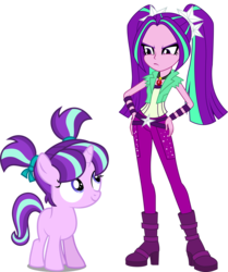 Size: 836x1000 | Tagged: safe, aria blaze, starlight glimmer, equestria girls, g4, my little pony equestria girls: rainbow rocks, the cutie re-mark, female, filly, filly starlight glimmer, pigtails, simple background, transparent background, younger