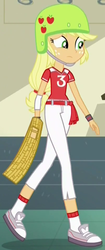 Size: 400x950 | Tagged: safe, screencap, applejack, equestria girls, g4, my little pony equestria girls: friendship games, cesta, clothes, female, helmet, jai alai, outfit catalog, solo