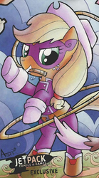 Size: 328x588 | Tagged: safe, idw, applejack, g4, spoiler:comic, clothes, costume, female, outfit catalog, solo, superhero