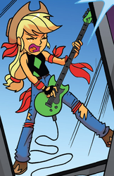 Size: 593x914 | Tagged: safe, idw, applejack, equestria girls, g4, spoiler:comic, clothes, female, outfit catalog, rock (music), rocker, solo