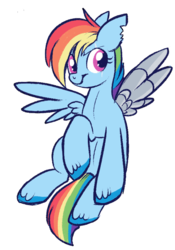 Size: 500x714 | Tagged: safe, artist:lulubell, rainbow dash, g4, the cutie re-mark, alternate hairstyle, alternate universe, apocalypse dash, crystal war timeline, female, prosthetic limb, scar, simple background, solo, torn ear, transparent background