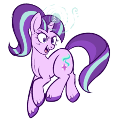 Size: 600x607 | Tagged: safe, artist:lulubell, starlight glimmer, pony, unicorn, g4, female, magic, mare, simple background, solo, transparent background, wide eyes