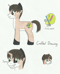 Size: 541x663 | Tagged: safe, artist:nickmaldorrichthofen, oc, oc only, oc:crafted drawing, pony, unicorn, cute, happy, male, solo, stallion