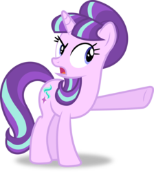 Size: 6703x7481 | Tagged: safe, artist:8-notes, starlight glimmer, g4, the cutie re-mark, .svg available, absurd resolution, female, open mouth, pointing, raised hoof, s5 starlight, simple background, solo, that was fast, transparent background, vector