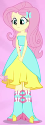 Size: 225x616 | Tagged: safe, screencap, fluttershy, equestria girls, g4, my little pony equestria girls, boots, clothes, cropped, dress, fall formal outfits, female, high heel boots, outfit catalog, solo, this is our big night