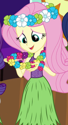 Size: 300x550 | Tagged: safe, screencap, fluttershy, rarity, equestria girls, g4, my little pony equestria girls: rainbow rocks, shake your tail, clothes, female, grass skirt, hula, hulashy, outfit catalog, skirt