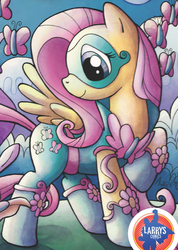 Size: 1374x1933 | Tagged: safe, idw, fluttershy, g4, spoiler:comic, clothes, costume, female, outfit catalog, solo, superhero