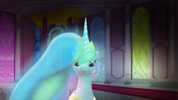 Size: 1280x720 | Tagged: safe, artist:chatoyance, princess celestia, oc, oc:celestai, fanfic:friendship is optimal, g4, 3d, 3d model, artificial intelligence, cute, fanfic, fanfic art, looking at you, smiling, solo
