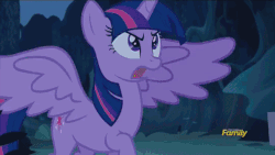 Size: 540x304 | Tagged: safe, screencap, ever dusk, moonmist, nightmare moon, rainbow dash, spike, starlight glimmer, toxicwind, twilight sparkle, alicorn, bat pony, pony, g4, the cutie re-mark, alternate ending, alternate timeline, animated, bondage, crystal, discovery family logo, encasement, female, fuck starlight!, laser, magic, magic blast, mare, night guard, nightmare takeover timeline, spread wings, starlight gets what's coming to her, teleportation, time vortex, twilight sparkle (alicorn)