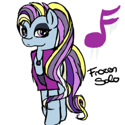 Size: 3000x3000 | Tagged: safe, artist:muserkikki, oc, oc only, oc:frozen solo, clothes, high res, jacket, necklace, offspring, parent:coloratura, solo
