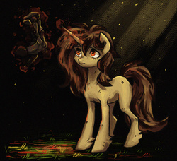 Size: 884x806 | Tagged: safe, artist:koviry, oc, oc only, oc:sandy vain, pony, unicorn, boots, dark, solo