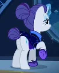 Size: 661x816 | Tagged: safe, screencap, rarity, pony, g4, the cutie re-mark, alternate timeline, butt, female, mare, night maid rarity, night maid rearity, nightmare takeover timeline, plot, rearity, solo