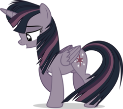 Size: 5080x4500 | Tagged: safe, artist:xebck, twilight sparkle, alicorn, pony, g4, the cutie re-mark, absurd resolution, alternate timeline, ashlands timeline, barren, female, implied genocide, implied starlight glimmer, mare, offscreen character, open mouth, post-apocalyptic, raised hoof, simple background, solo, transparent background, twilight sparkle (alicorn), vector, wasteland