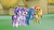 Size: 1920x1080 | Tagged: safe, artist:fusionguybrony, starlight glimmer, sunset shimmer, trixie, twilight sparkle, alicorn, pony, unicorn, g4, my little pony: friendship is magic, the cutie re-mark, 3d, counterparts, eyes closed, female, gmod, hoofbump, magical quartet, mare, ponyville, twilight sparkle (alicorn), twilight's counterparts