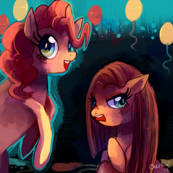 Size: 1280x1280 | Tagged: safe, artist:cherivinca, pinkie pie, g4, balloon, duality, pinkamena diane pie