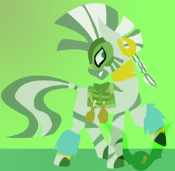 Size: 329x321 | Tagged: safe, artist:princesslunadragon, zecora, zebra, g4, the cutie re-mark, alternate hairstyle, alternate timeline, camouflage, chrysalis resistance timeline, female, resistance leader zecora, solo