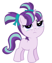 Size: 936x1138 | Tagged: safe, artist:tonecolour12, starlight glimmer, the cutie re-mark, crying, female, filly, filly starlight glimmer, sad, sad face, sadlight glimmer, solo, vector, younger