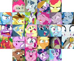 Size: 1200x1000 | Tagged: safe, screencap, apple bloom, applejack, big macintosh, braeburn, diamond tiara, discord, fancypants, fashion plate, fluttershy, lemon hearts, ma hooffield, octavia melody, party favor, pinkie pie, rainbow dash, rarity, smooze, spike, starlight glimmer, twilight sparkle, alicorn, earth pony, pegasus, pony, unicorn, amending fences, appleoosa's most wanted, bloom & gloom, brotherhooves social, canterlot boutique, castle sweet castle, crusaders of the lost mark, do princesses dream of magic sheep, g4, hearthbreakers, made in manehattan, make new friends but keep discord, my little pony: friendship is magic, party pooped, princess spike, rarity investigates, scare master, season 5, slice of life (episode), tanks for the memories, the cutie map, the cutie re-mark, the hooffields and mccolts, the lost treasure of griffonstone, the mane attraction, the one where pinkie pie knows, what about discord?, arin hanson face, best faces of season 5, carrot, collage, cropped, do i look angry, exploitable meme, face, faic, fashion reaction, female, flaskhead hearts, flutterscream, food, green face, hayburn, hooffield family, i didn't listen, i'm pancake, image macro, insertavia, male, mane six, mare, meme, pancakes, puffy cheeks, s5 starlight, slime, stallion, starlight says bravo, tongue out, twilight sparkle (alicorn), wall of tags, winnie the pink