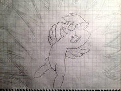 Size: 3264x2448 | Tagged: safe, artist:gentlecolt, rainbow dash, g4, female, graph paper, high res, solo, traditional art