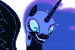 Size: 4500x3000 | Tagged: safe, artist:mythilas, nightmare moon, g4, the cutie re-mark, alternate timeline, cute, female, grin, moonabetes, nightmare takeover timeline, simple background, smiling, solo, transparent background, vector, when she smiles